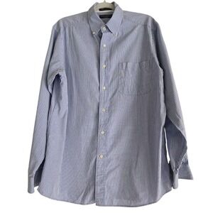 Daniel Cremieux blue plaid Men's Dress Shirt size L Signature Collection #409